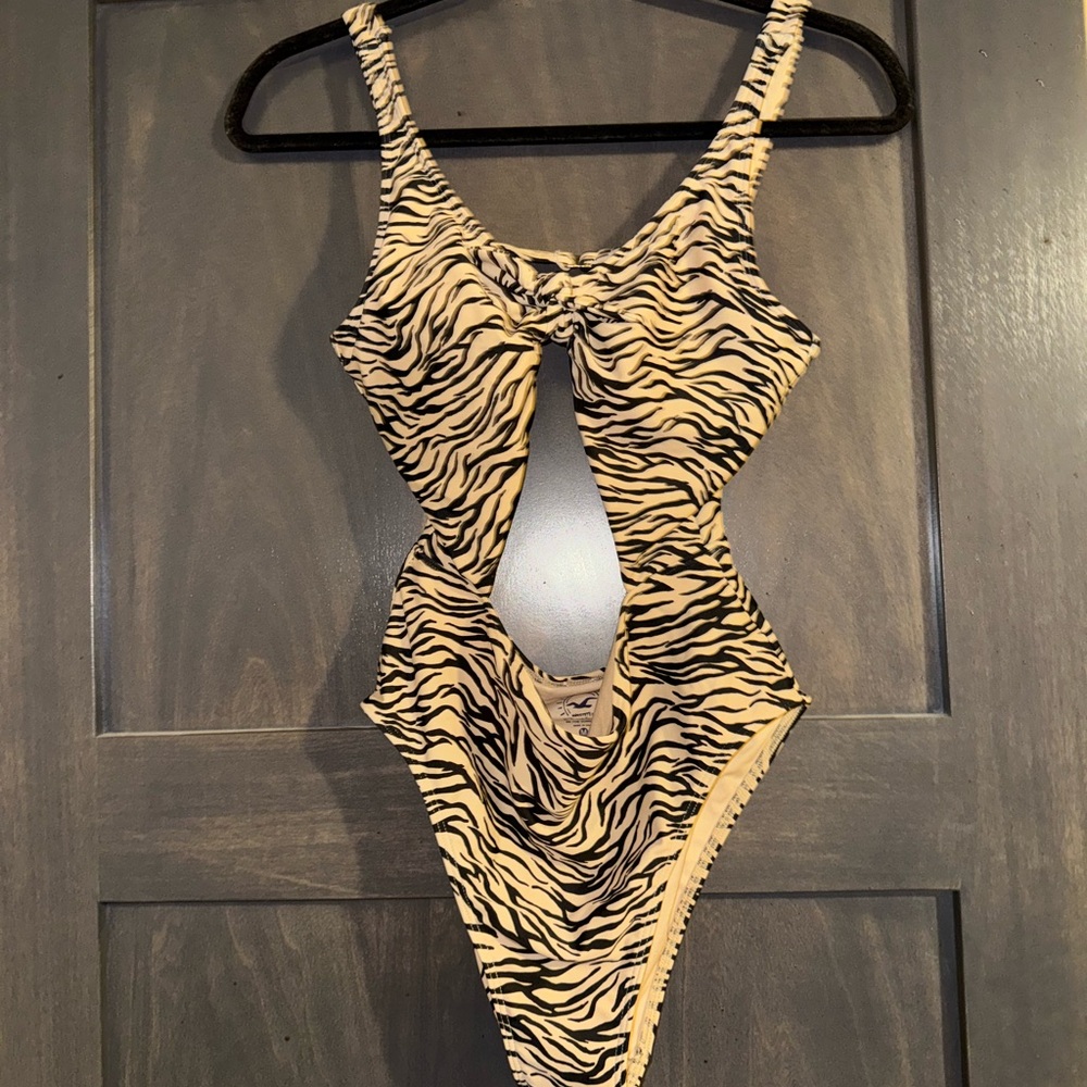 Hollister Zebra Print One Piece Swimsuit